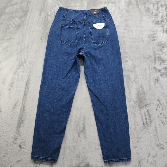 NEW Denim Blvd Mom Jeans Womens Size 3 Blue High Rise Front Seam Tapered Leg - Picture 2 of 12
